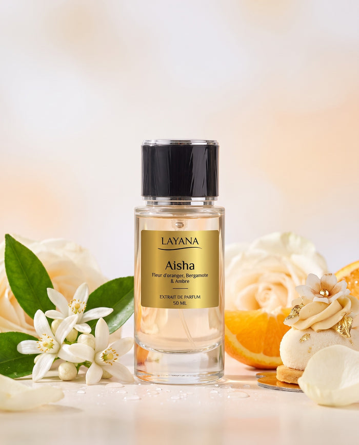LAYANA Aisha — extrait de parfum 50 ml — Fleur d'oranger, Bergamote & Ambre