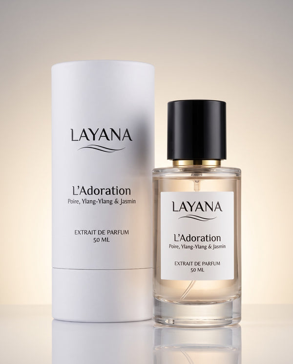 LAYANA L'Adoration — packaging — Poire, Ylang-Ylang & Jasmin
